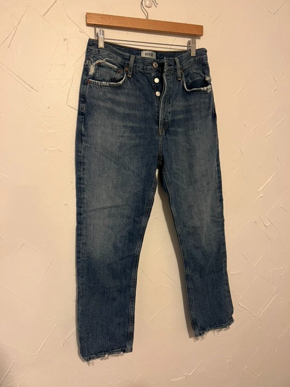 Agolde Riley High Rise Straight Crop In Frequency Size 28 - Picture 4 of 9
